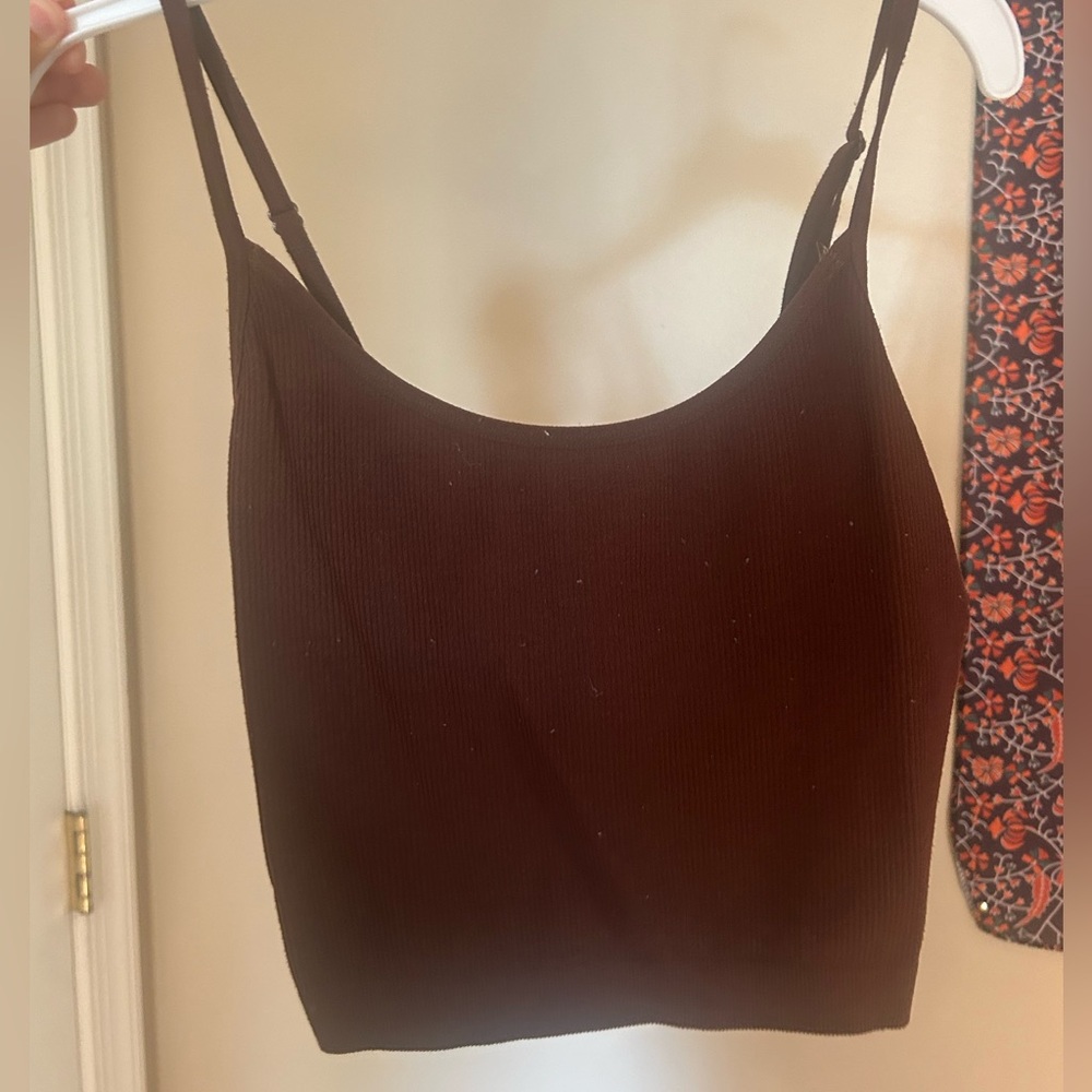 dark brown cropped tank size small
